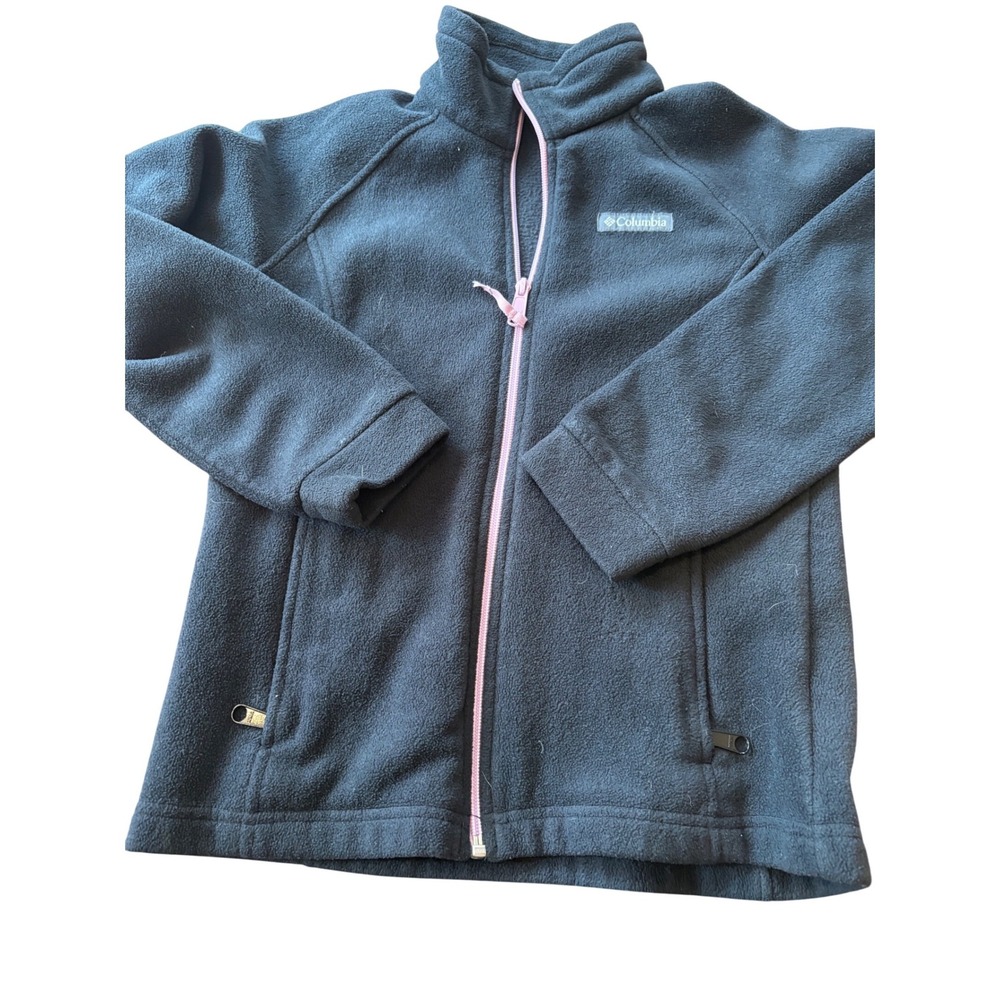 Columbia Benton Springs Fleece Jacket Kids Girls Medium 10/12 Black Pink